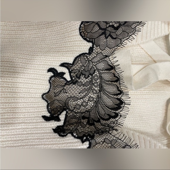 Self Portrait IVORY LACE PUFF SLEEVE KNIT Dress - Picture 4 of 4